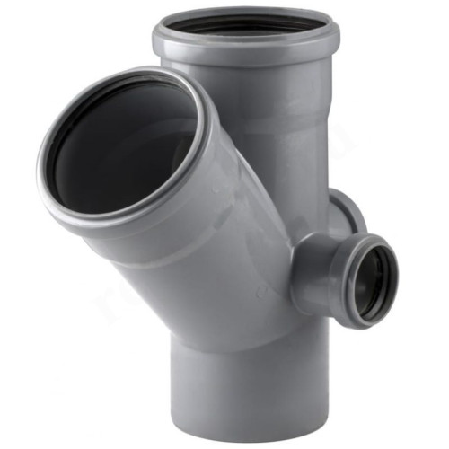 Крестовина 45° 110-110-50-50-110, RTP, раструб-труба, серый, правая/тыл