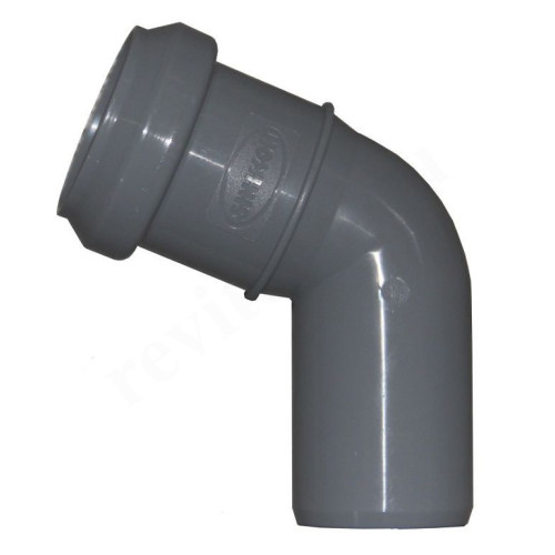 Отвод 67 40-40, Sinikon Стандарт, раструб-труба, серый