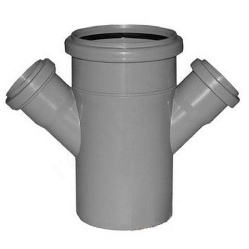 Крестовина 45° 110-50-50-110, Sinikon Стандарт, раструб-труба, серый, одноплоскостная