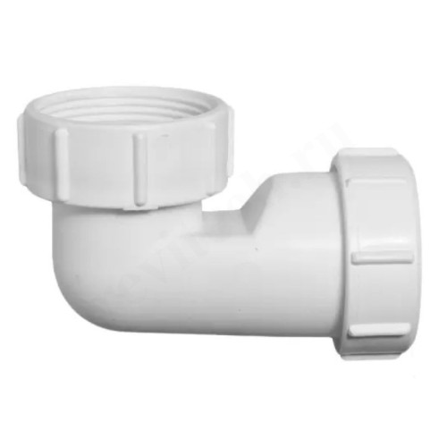 Отвод для сифона 40-40, McAlpine, обжим-обжим, белый