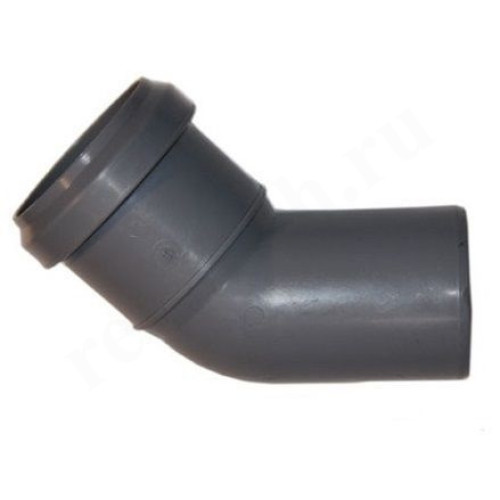 Отвод 30° 50-50, Sinikon Стандарт, раструб-труба, серый