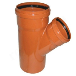 Тройник 45 200-160-200, Sinikon НПВХ, раструб-труба, оранжевый