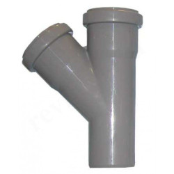 Тройник 45° 50-50-50, Sinikon Стандарт, раструб-труба, серый