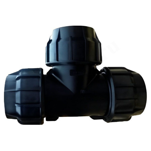 Тройник 110-110-110, Sinikon Rain Flow, обжим-обжим, черный