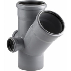 Крестовина 45° 110-110-50-50-110, RTP, раструб-труба, серый, левая/тыл