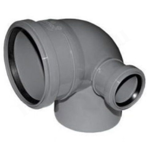 Отвод 87 110-50-110, Sinikon Стандарт, раструб-труба, серый