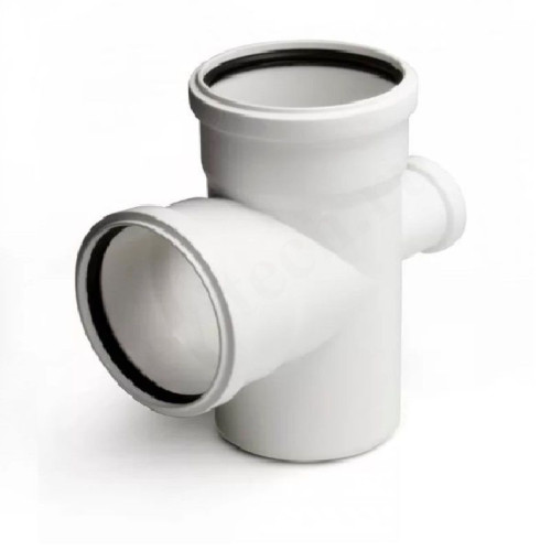 Крестовина 87° 110-110-110-50, Sinikon COMFORT PLUS, раструб-труба, белый, одноплоскостная