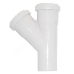 Тройник 45° 50-50-50, Sinikon COMFORT PLUS, раструб-труба, белый