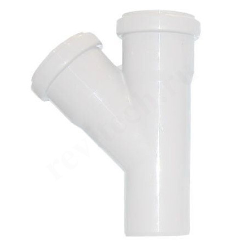 Тройник 45° 50-50-50, Sinikon COMFORT PLUS, раструб-труба, белый