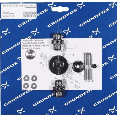 Комплект быстроизнашиваемых деталей Kit, Membrane 209,208 PTFE/E/C DN4 PVC, Grundfos