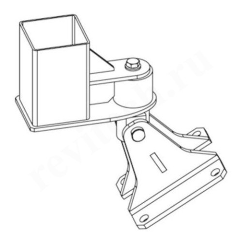 Нижний фиксатор в сборе 1.4301/304, стойка 80x80мм, Grundfos