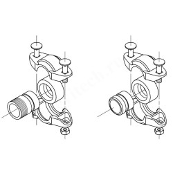 Муфта PJE (комплект) для насосов CRT 8-16 Rp2", внешняя резьба, EPDM (материал патрубков - титан), G