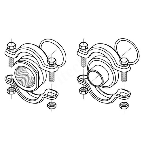 Clamp with weldingflange FKM, CPL., Grundfos